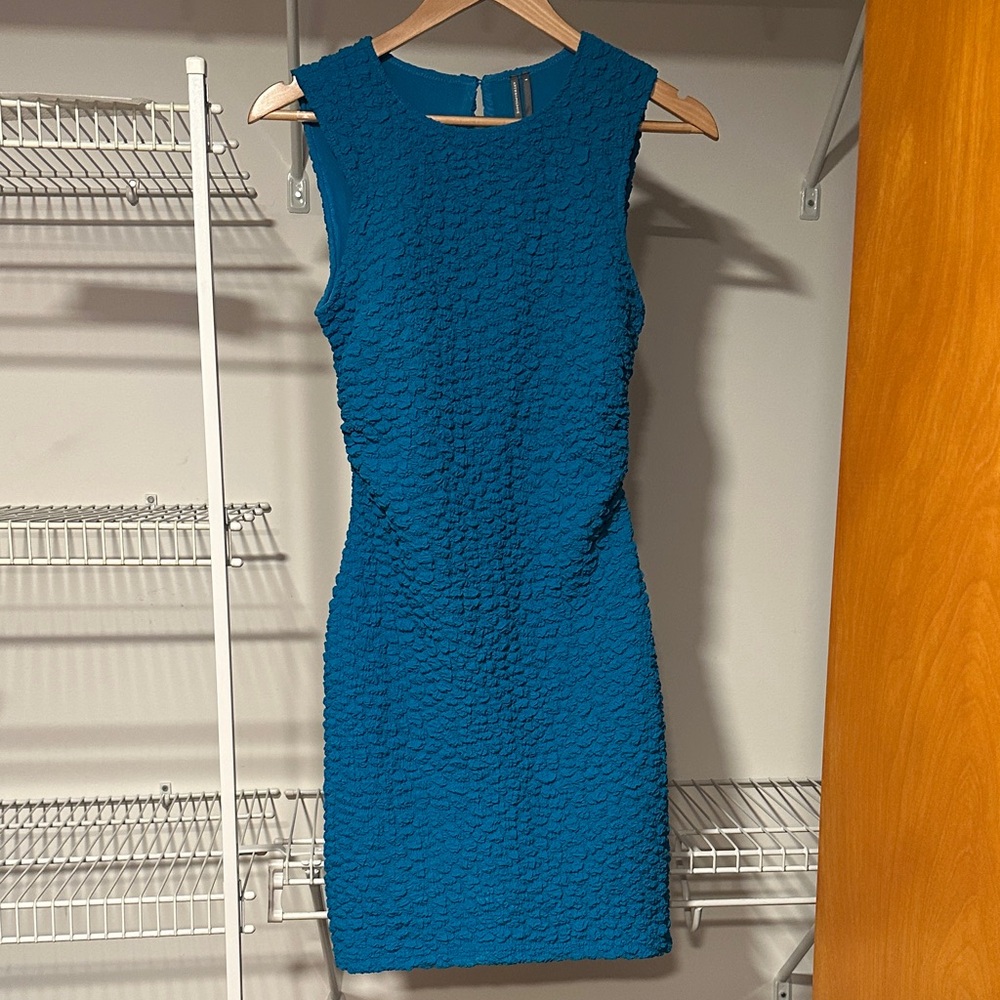 NWT Anthropologie Topaz Blue Textured Sleeveless Dress